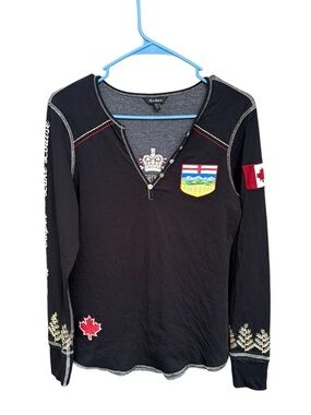 Alp N Rock Canada Themed Long Sleeve embroidered long sleeve shirt Size large